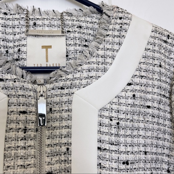 Ted Baker Stripe Panel Cropped Jacket - Picture 4 of 6